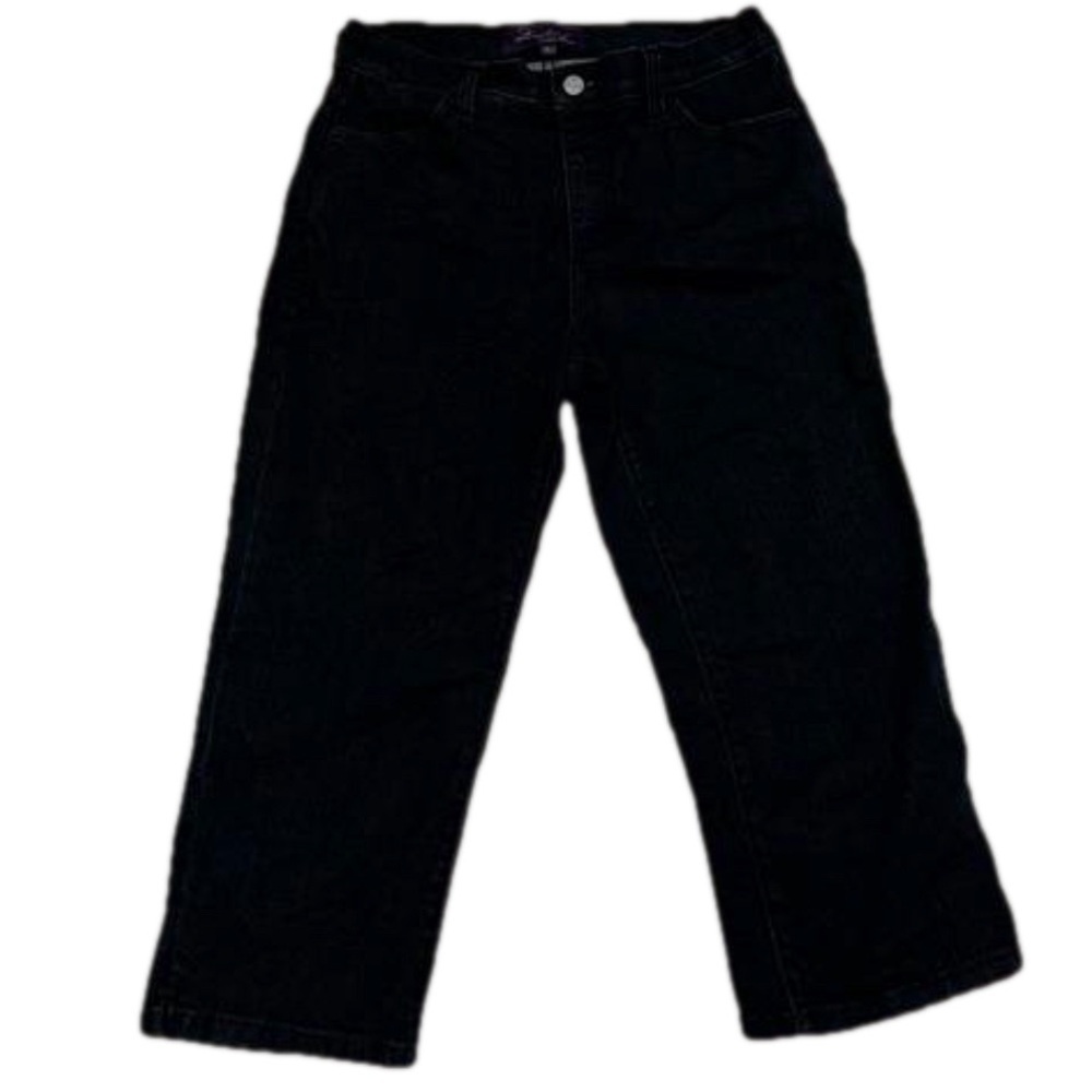 Not Your Daughters Jeans  Black  Size 4 30" length Capris  7" Leg Opening NEW